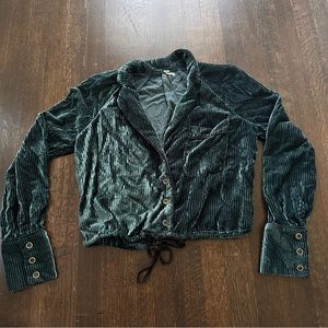 FREE PEOPLE green velvet top